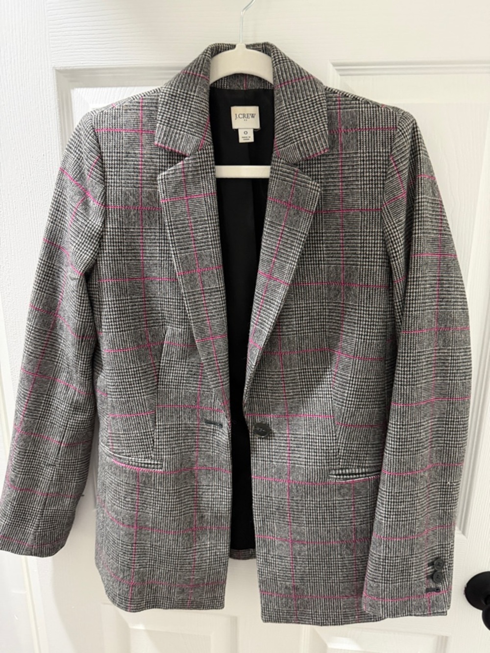 J. Crew Glen Plaid Blazer with Pink Windowpane
